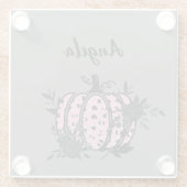 Personalisierter Untersetzer, Rosa und Schwarzer K Glasuntersetzer (Rückseite)