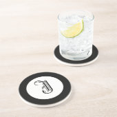 Personalisierter Untersetzer Schwarz-Weiß-Monogram (Seite)