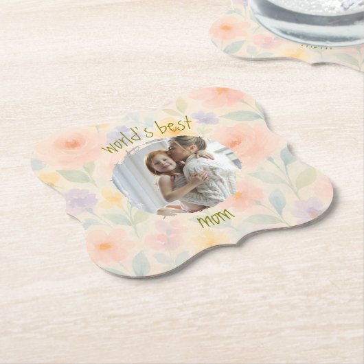 Personalisierter Untersetzer "Weltbeste Mama" (angewinkelt)