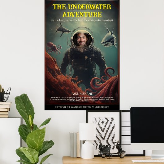 Personalisierter Unterwasserabenteuerfilm Poster (Heimbüro)