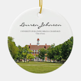 Personalisierter Urbana Champaign Abschluss Keramik Ornament