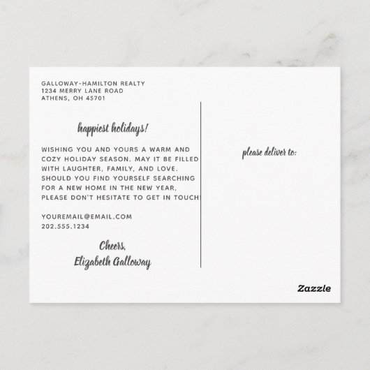 Personalisierter Urlaub in Real Anwesen Postkarte (Rückseite)