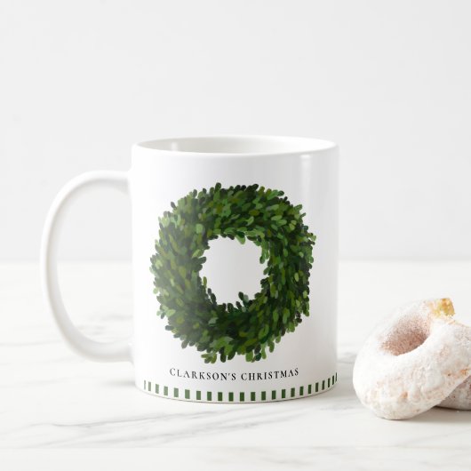 Personalisierter Urlaub mit handgemalt Boxwood Wre Kaffeetasse (Mit Donut)