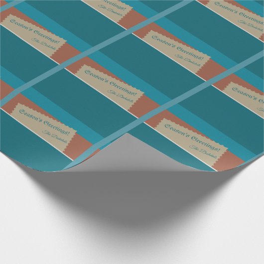 Personalisierter Urlaubswunsch auf erdigen Tönen u Geschenkpapier (Ecke)