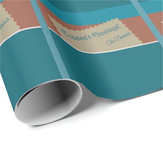 Personalisierter Urlaubswunsch auf erdigen Tönen u Geschenkpapier (Rolleneckpunkt)