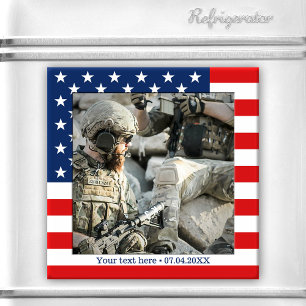 Personalisierter USA-Flagge-Patriot-Foto-Magnet Magnet
