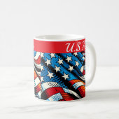 Personalisierter USA-Flaggen-Becher Kaffeetasse (VorderseiteRechts)