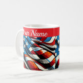 Personalisierter USA-Flaggen-Becher Kaffeetasse (Vorderseite Links)