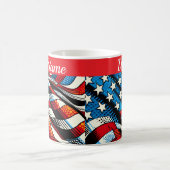 Personalisierter USA-Flaggen-Becher Kaffeetasse (Mittel)