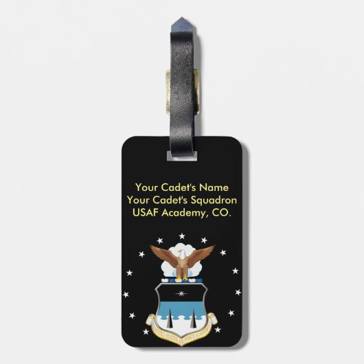 Personalisierter USAFA Gepäck-Umbau Gepäckanhänger (Rückseite vertikal)