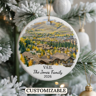 Personalisierter Vail-Schmuck, Benutzerdefinierter Keramik Ornament