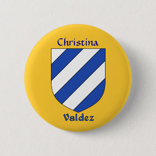 Personalisierter Valdez Historischer Schild Button