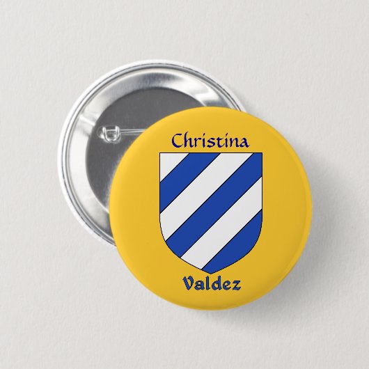 Personalisierter Valdez Historischer Schild Button (Vorne & Hinten)
