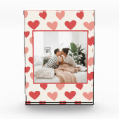 Personalisierter Valentinsfoto-Herz-Acrylblock Fotoblock (Vorderseite)