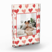 Personalisierter Valentinsfoto-Herz-Acrylblock Fotoblock (Links)