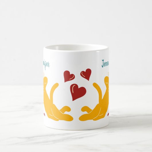 Personalisierter Valentinstag der Kupiden Kaffeetasse (Mittel)