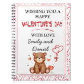 Personalisierter Valentinstag des Wasserbären Notizblock (Vorderseite)