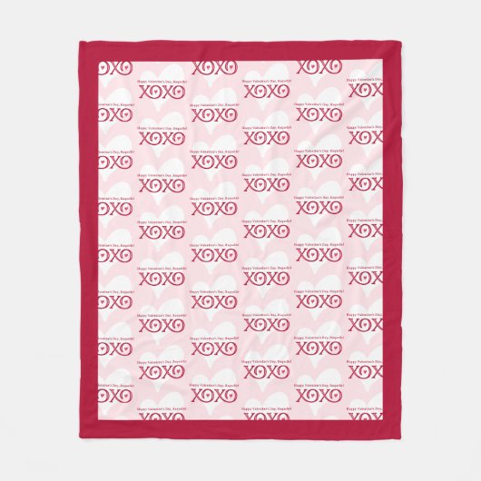 Personalisierter Valentinstag Fleecedecke (Vorderseite)
