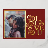 Personalisierter Valentinstag Folien Feiertagskarte (Vorderseite)