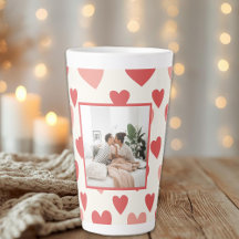 Personalisierter Valentinstag-Foto-Herz-Latte-Mug