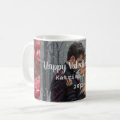 Personalisierter Valentinstag-Foto- & Namens- Kaffeetasse (Vorderseite Links)