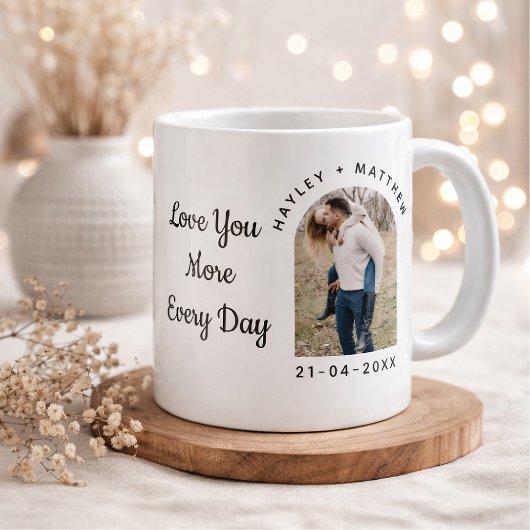 Personalisierter Valentinstag-Fotobecher Jumbo-Tasse