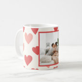 Personalisierter Valentinstag-Fotobecher mit roten Kaffeetasse (Vorderseite Links)