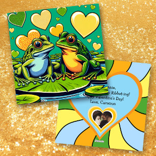 Personalisierter Valentinstag   Frog Themed Feiertagskarte