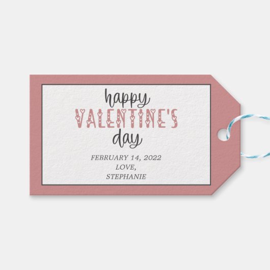 Personalisierter Valentinstag Geschenkanhänger (Vorderseite (Horizontal))
