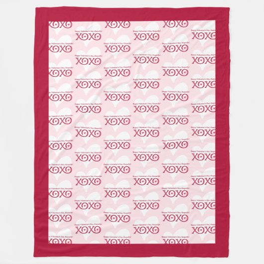 Personalisierter Valentinstag Groß Fleecedecke (Vorderseite)