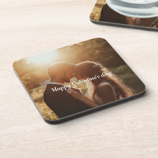 Personalisierter Valentinstag harter Untersetzer a (Linke Seite)