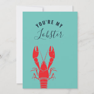 Personalisierter Valentinstag Hummer Funny Seafood Feiertagskarte