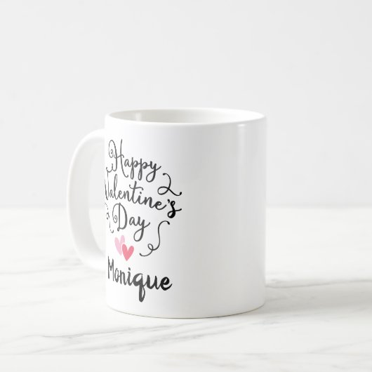 Personalisierter Valentinstag Kaffeetasse (Vorderseite Links)