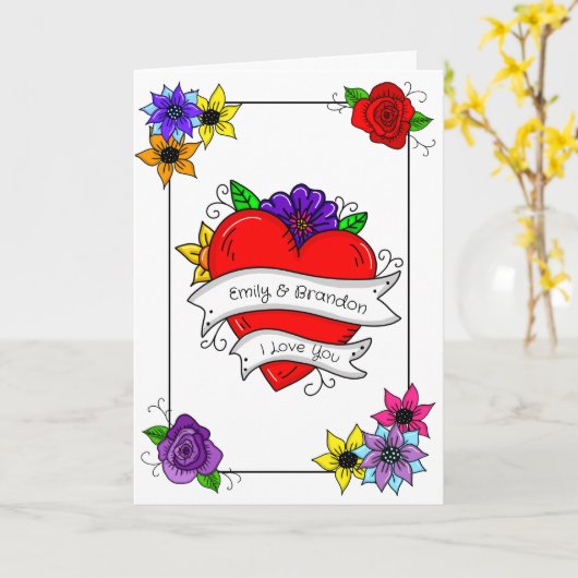 Personalisierter Valentinstag Karte (Gelbe Blume)