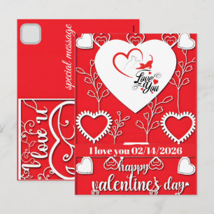 Personalisierter Valentinstag Katzen Ich liebe dic Feiertagspostkarte