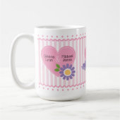 Personalisierter Valentinstag mit rosa Herzen Kaffeetasse (Links)