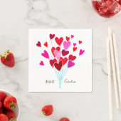 Personalisierter Valentinstag mit roten und rosafa Serviette (Beispiel)
