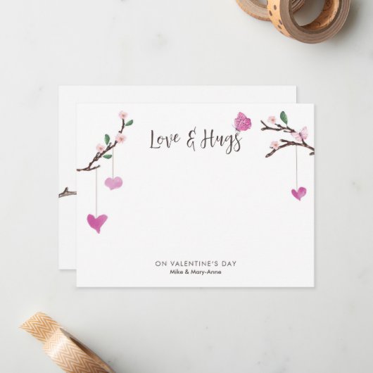 Personalisierter Valentinstag Mitteilungskarte (Vorderseite/Rückseite Beispiel)