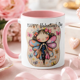 Personalisierter Valentinstag Niedlicher Schmetter Tasse