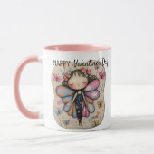 Personalisierter Valentinstag Niedlicher Schmetter Tasse (Links)