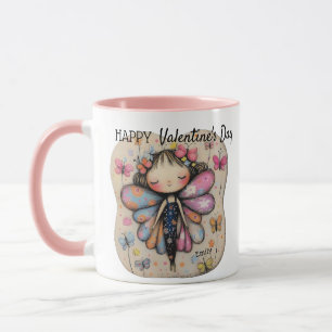 Personalisierter Valentinstag Niedlicher Schmetter Tasse