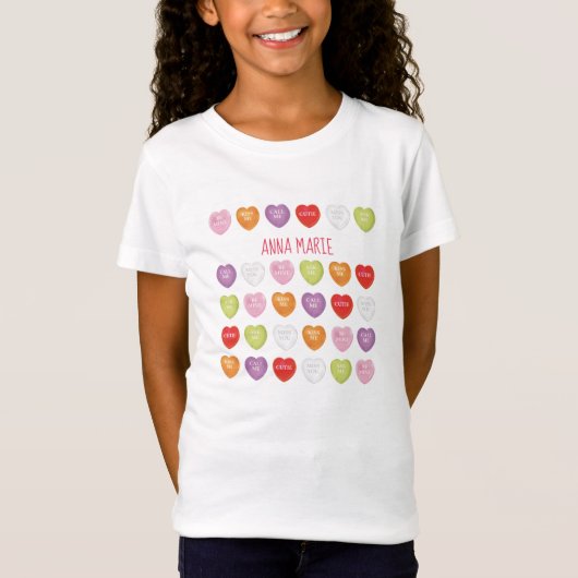 Personalisierter Valentinstag Niedliches Vintages  T-Shirt (Vorderseite)