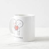 Personalisierter Valentinstag-Paar-Matching-Becher Kaffeetasse (Vorderseite Links)