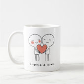 Personalisierter Valentinstag-Paar-Matching-Becher Kaffeetasse (Links)