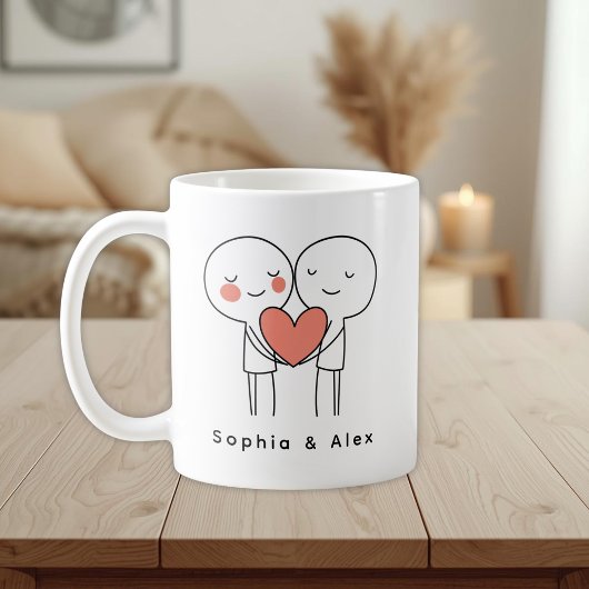Personalisierter Valentinstag-Paar-Matching-Becher Kaffeetasse