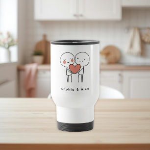 Personalisierter Valentinstag-Paar-Matching-Becher Reisebecher