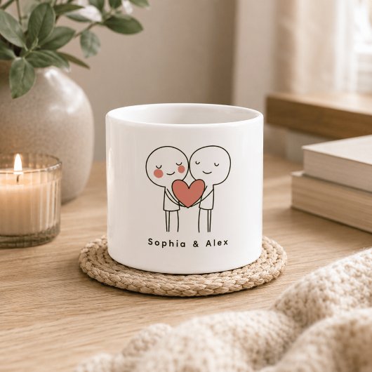 Personalisierter Valentinstag-Paar-Matching-Set Espressotasse