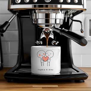 Personalisierter Valentinstag-Paar-Matching-Set  Espressotasse