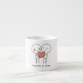 Personalisierter Valentinstag-Paar-Matching-Set Espressotasse (Vorderseite)