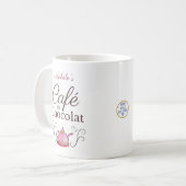 Personalisierter Valentinstag Pariser Café Kaffeetasse (Vorderseite Links)
